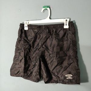 Black Umbro Running Athletic Sports Shorts
